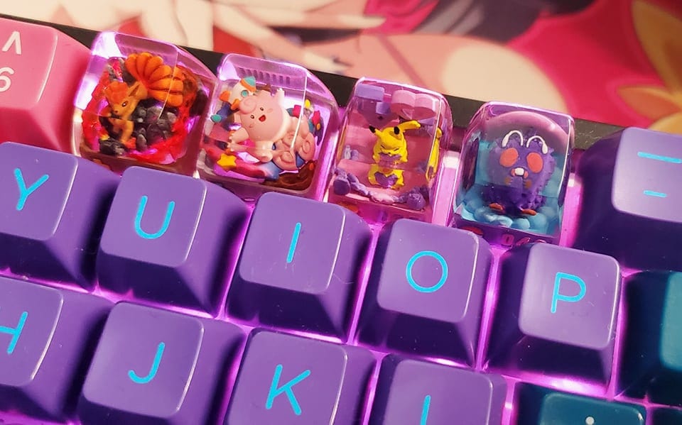 048 Venonat Pokemon, Pokemon Keycap, Pokemon Character Keycap, Artisan Keycap, Custom Pokemon Resin Keycap, Pokemon Resin Han