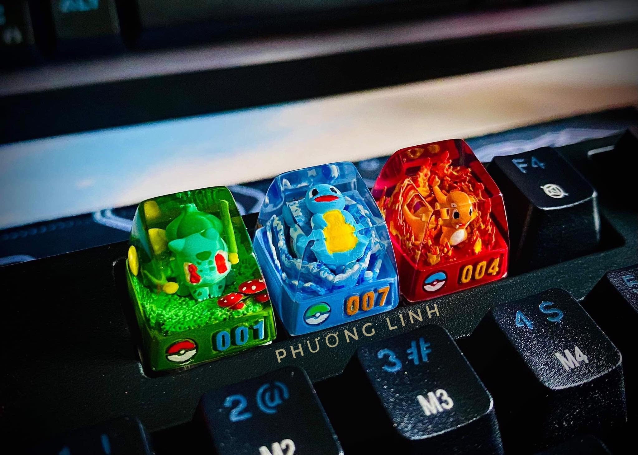 Bul.bas.aur keycap, Custom pok.em.on keycap, handmade keycaps, Artisan keycap, Cherry mx keycaps, Mechanical Gaming Keyboard,