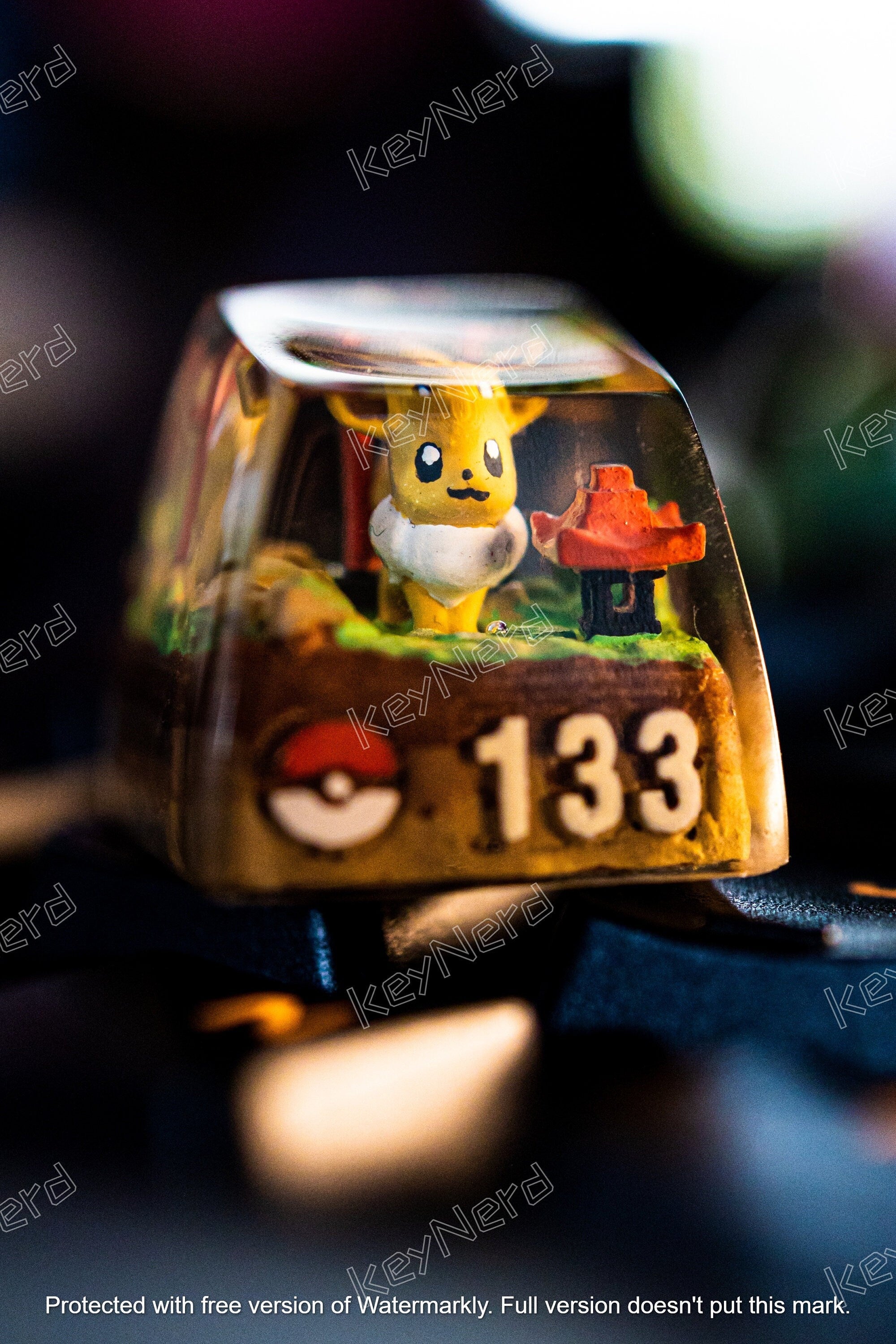 Ee.ve.e keycap, Custom pok.e.mon keycap, handmade keycaps, Artisan keycap, Cherry mx keycaps, Mechanical Gaming Keyboard, Gif
