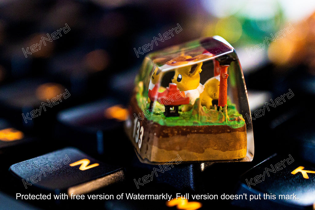 Ee.ve.e keycap, Custom pok.e.mon keycap, handmade keycaps, Artisan keycap, Cherry mx keycaps, Mechanical Gaming Keyboard, Gif