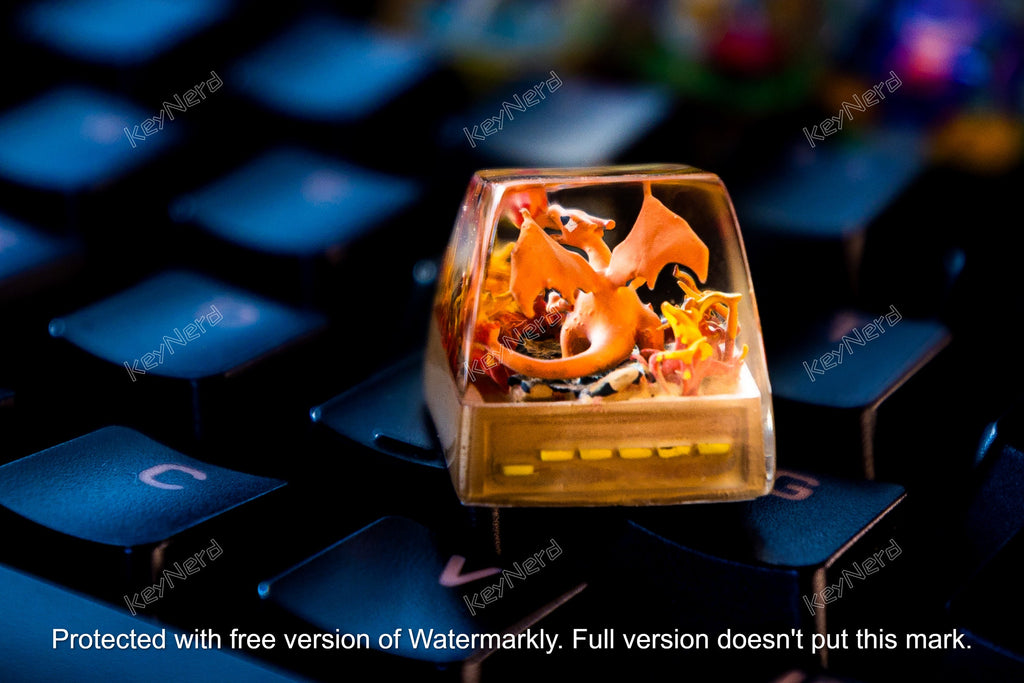 Cha.riza.rd keycap, Custom keycap, handmade keycaps, Artisan keycap, Cherry mx keycaps, Mechanical Gaming, Gift for him, Vale