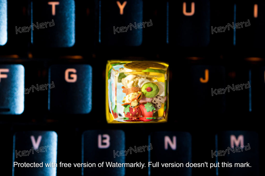 Fl.ar.eon. keycap, Custom p.ok.em.on keycap, handmade keycaps, Artisan keycap, Cherry mx keycaps, Mechanical Gaming Keyboard,
