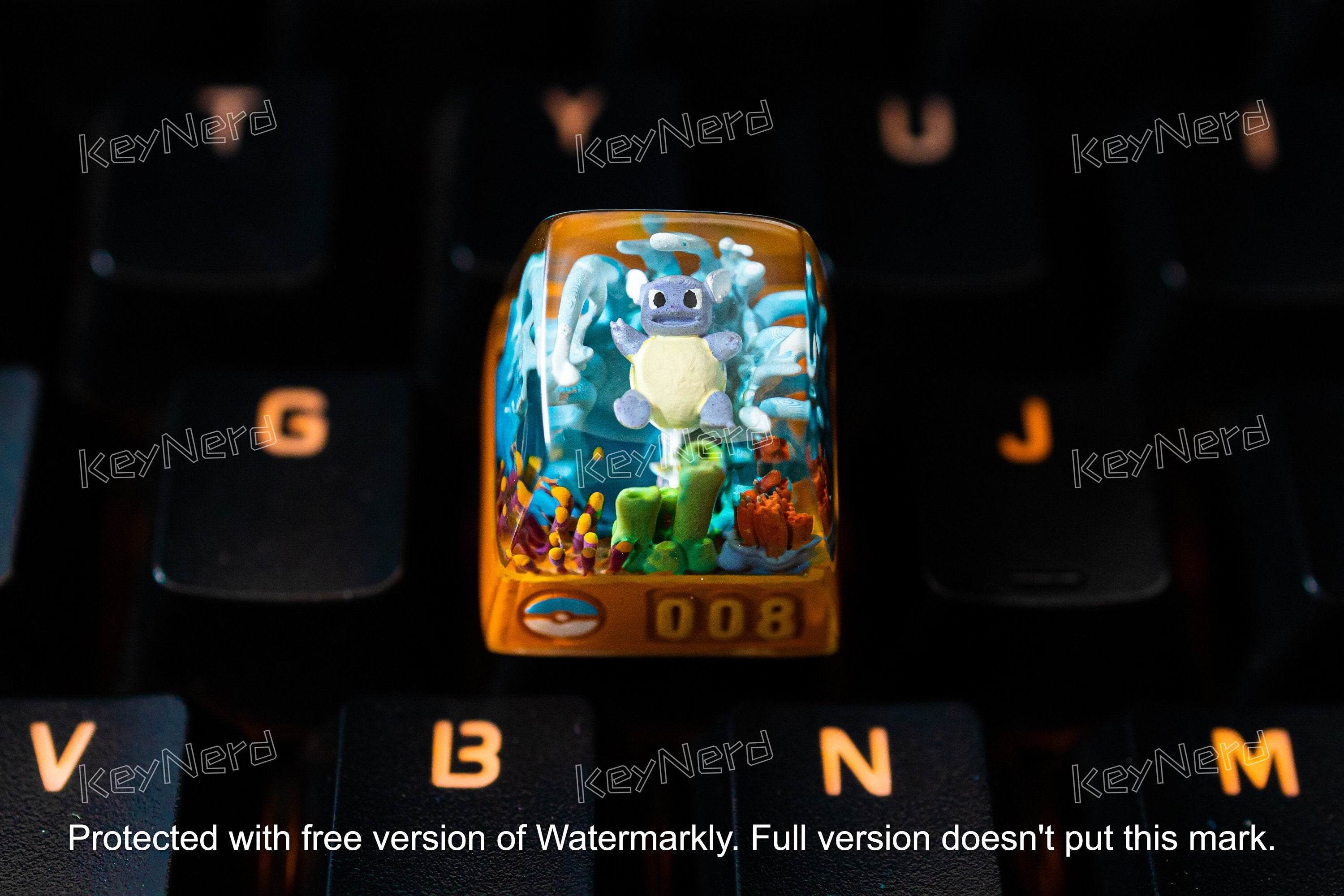 Wartortle keycap, Custom pokemon keycap, handmade keycaps, Artisan keycap, Cherry mx keycaps, Mechanical Gaming Keyboard, Gif