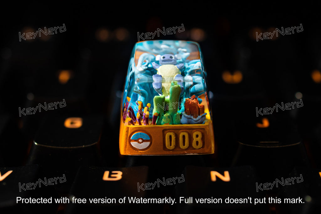 Wartortle keycap, Custom pokemon keycap, handmade keycaps, Artisan keycap, Cherry mx keycaps, Mechanical Gaming Keyboard, Gif