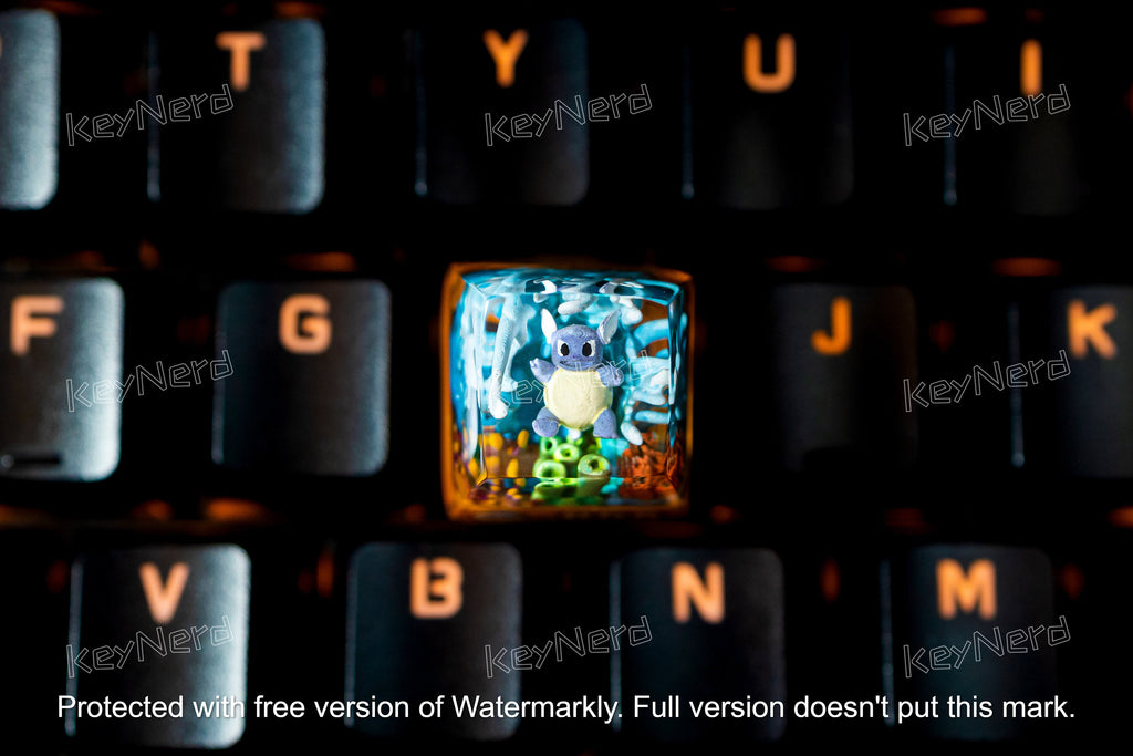 Wartortle keycap, Custom pokemon keycap, handmade keycaps, Artisan keycap, Cherry mx keycaps, Mechanical Gaming Keyboard, Gif