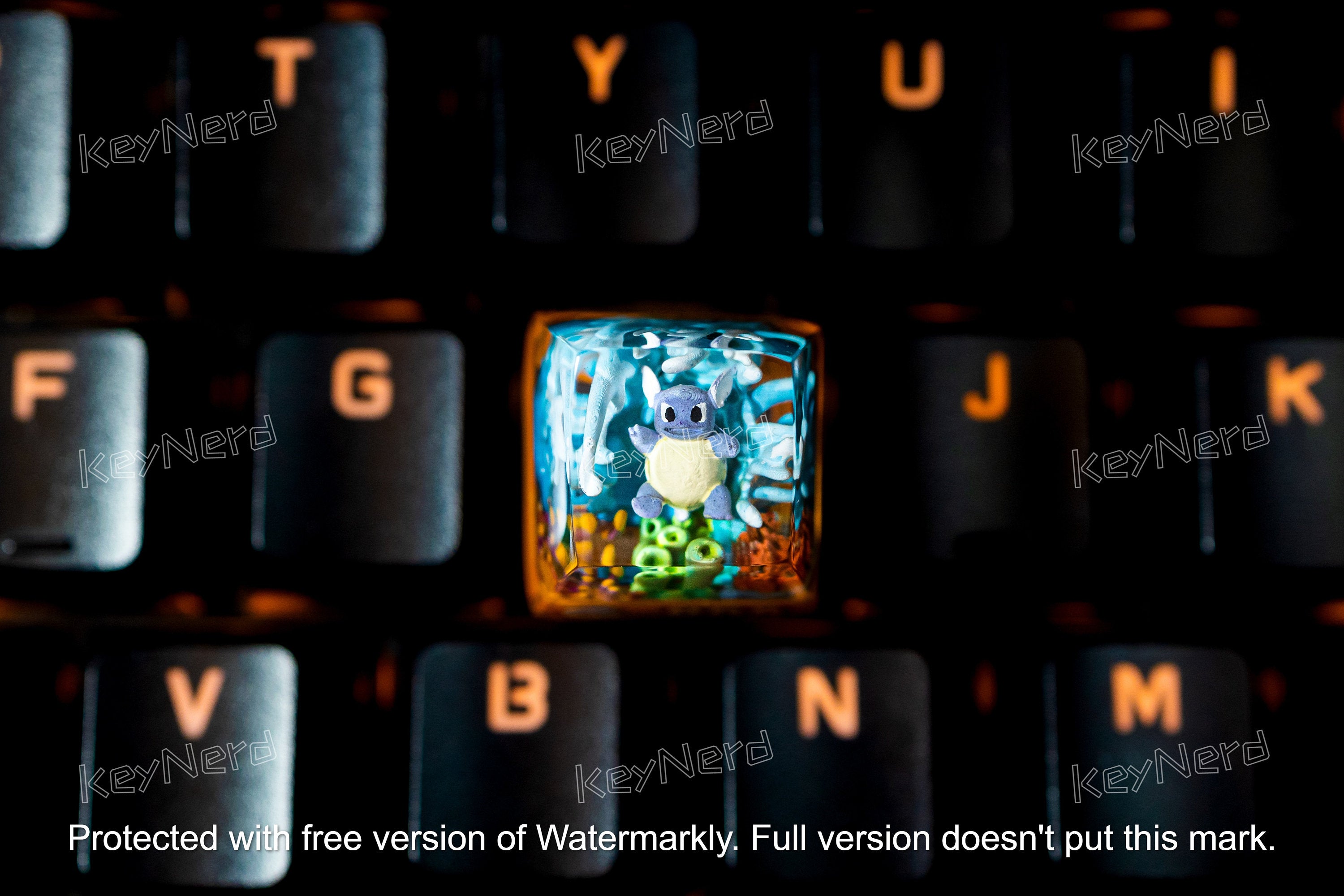 Wartortle keycap, Custom pokemon keycap, handmade keycaps, Artisan keycap, Cherry mx keycaps, Mechanical Gaming Keyboard, Gif