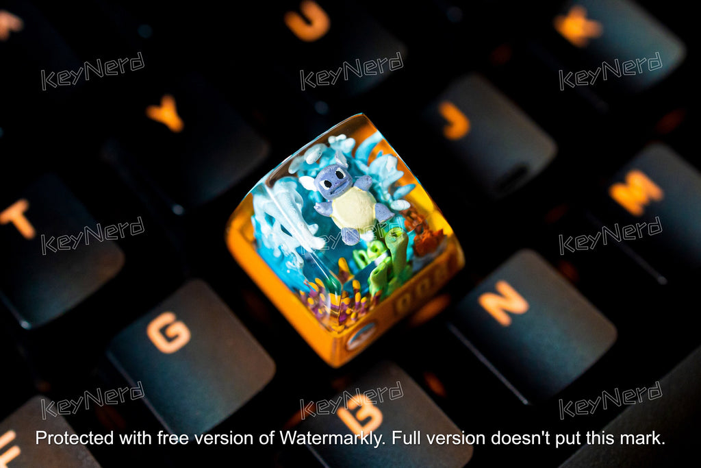 Wartortle keycap, Custom pokemon keycap, handmade keycaps, Artisan keycap, Cherry mx keycaps, Mechanical Gaming Keyboard, Gif