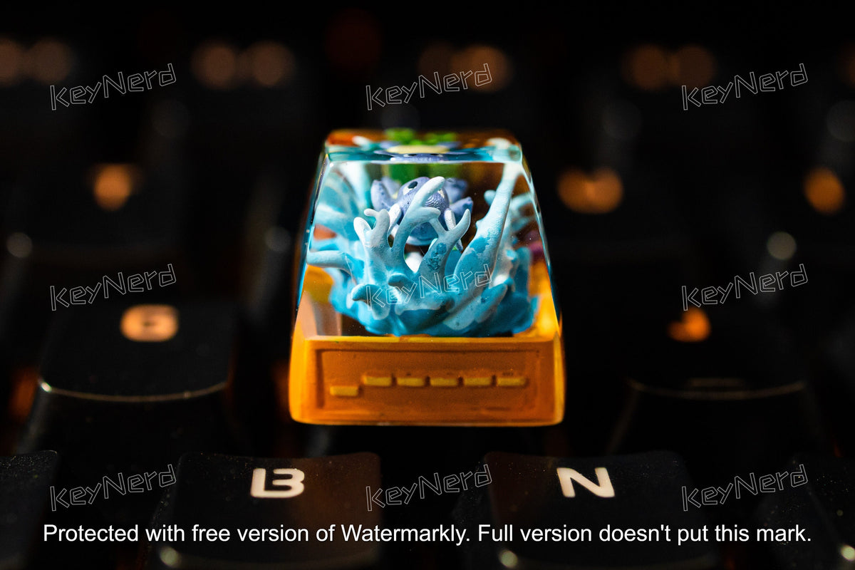 Wartortle keycap, Custom pokemon keycap, handmade keycaps, Artisan keycap, Cherry mx keycaps, Mechanical Gaming Keyboard, Gif