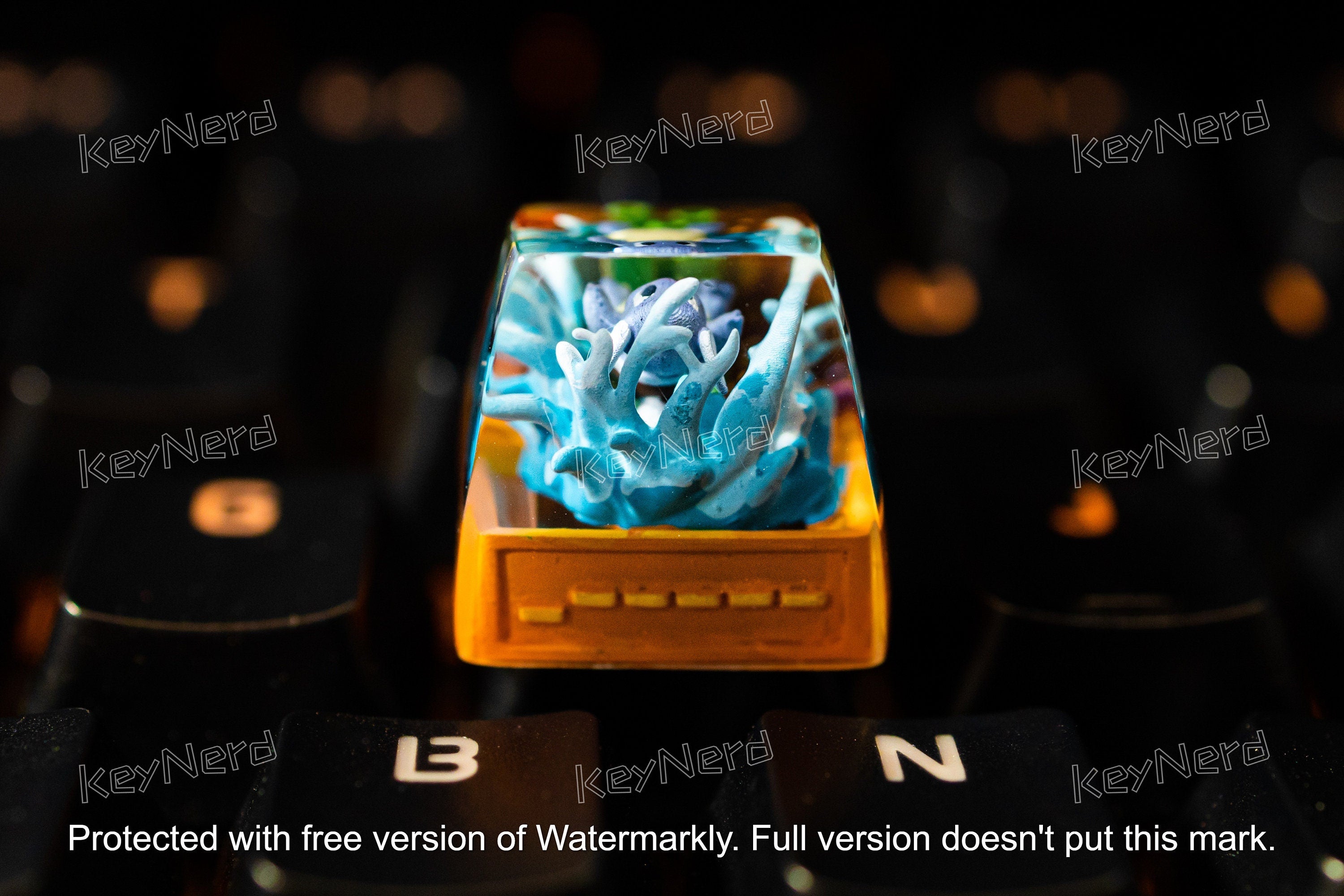 Wartortle keycap, Custom pokemon keycap, handmade keycaps, Artisan keycap, Cherry mx keycaps, Mechanical Gaming Keyboard, Gif