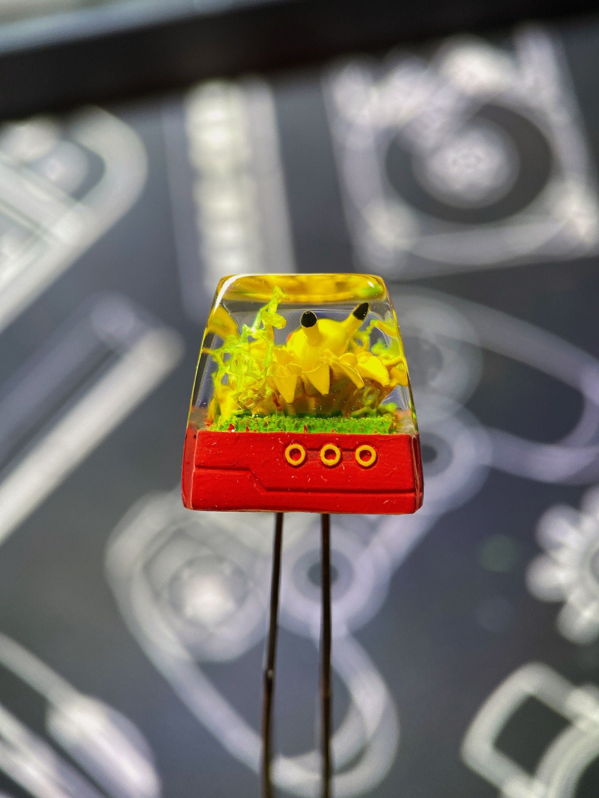 Pik.ac.hu keycap, Custom po.ke.mo.n keycap, Keycap, handmade keycaps, Artisan keycap, Cherry mx keycaps, Valentine gift , Gif