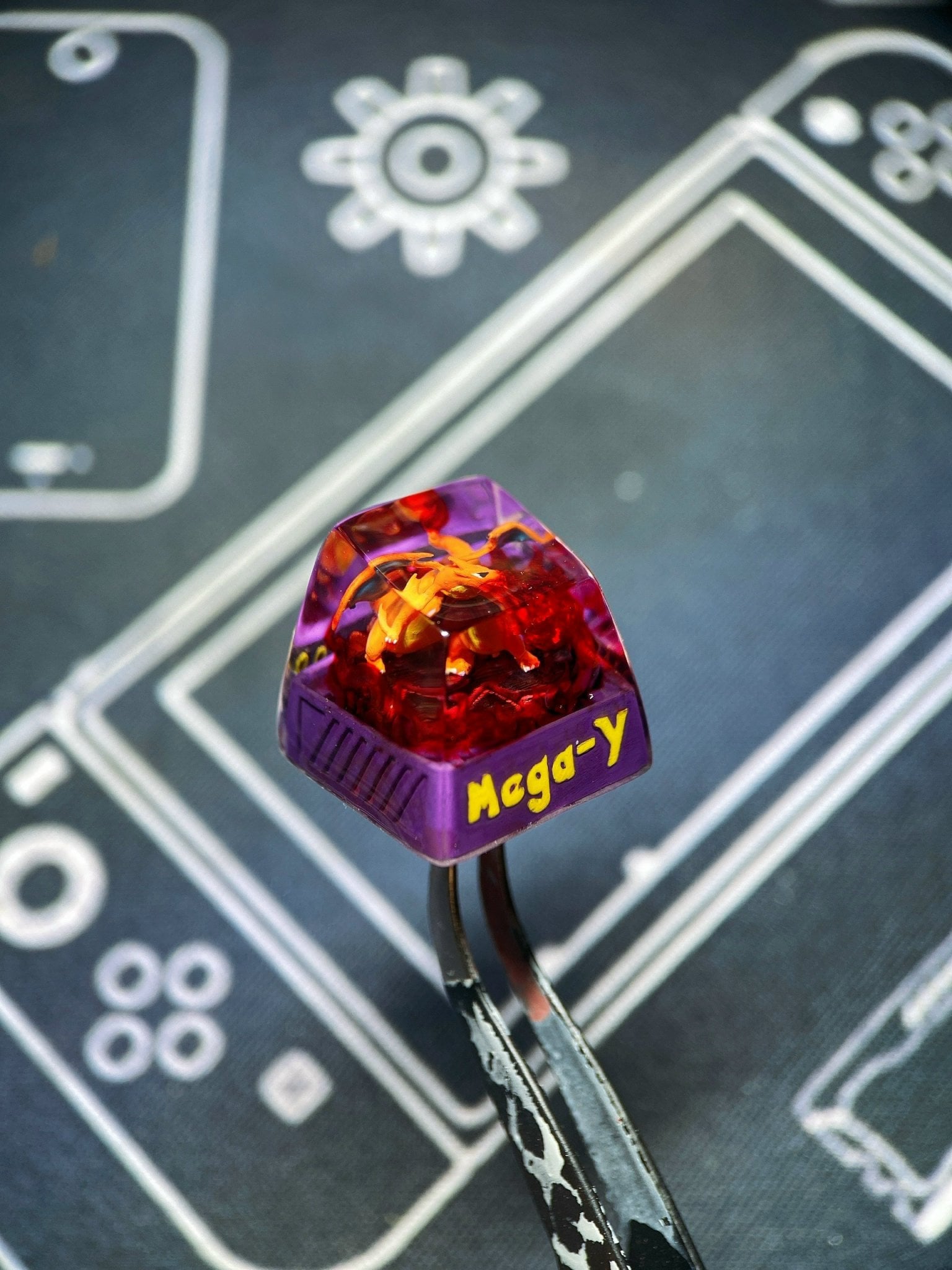 Charizard Mega Y keycap, Custom pokemon keycap, handmade keycaps, Artisan keycap, Cherry mx keycaps, Mechanical Gaming Keyboa