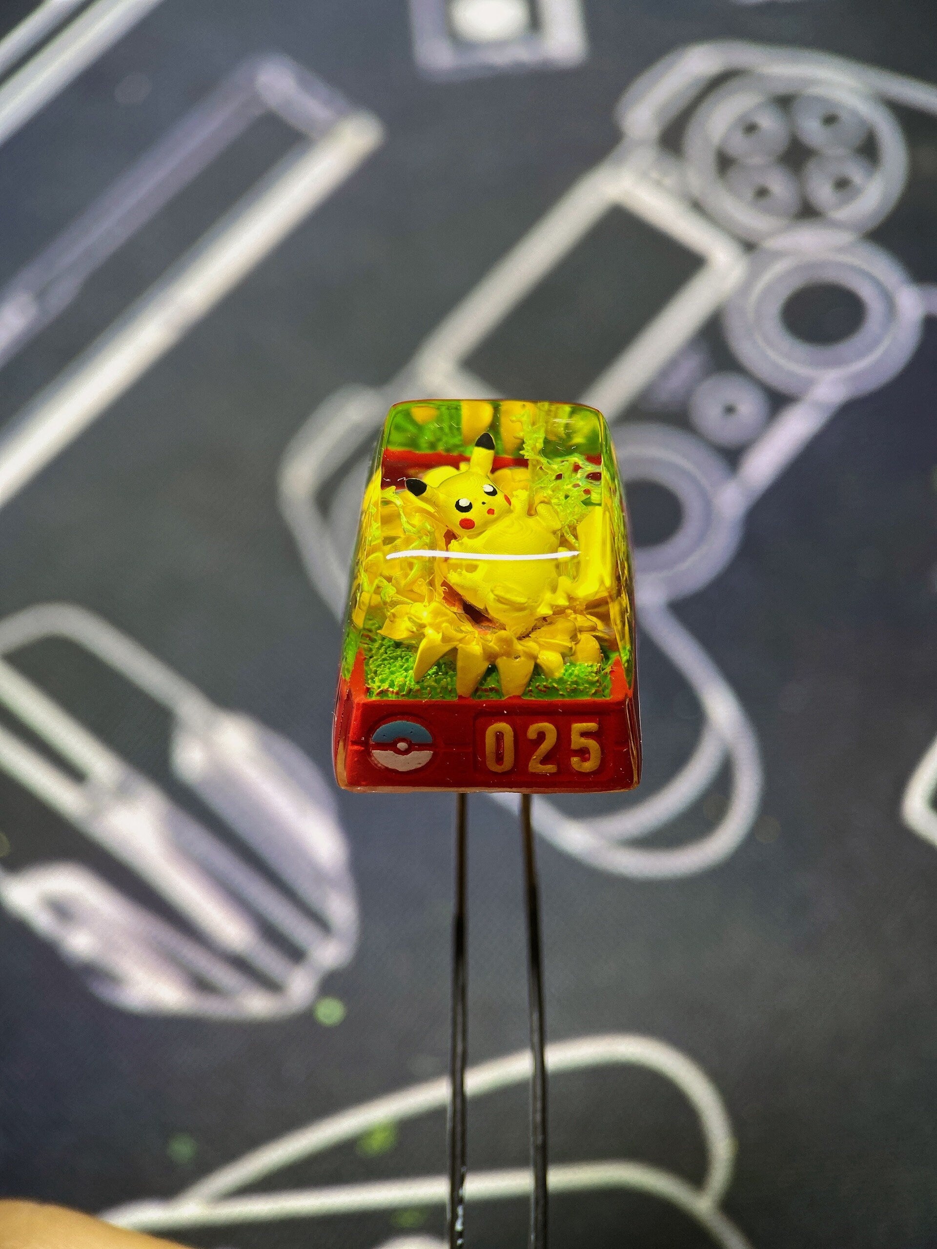 Pik.ac.hu keycap, Custom po.ke.mo.n keycap, Keycap, handmade keycaps, Artisan keycap, Cherry mx keycaps, Valentine gift , Gif