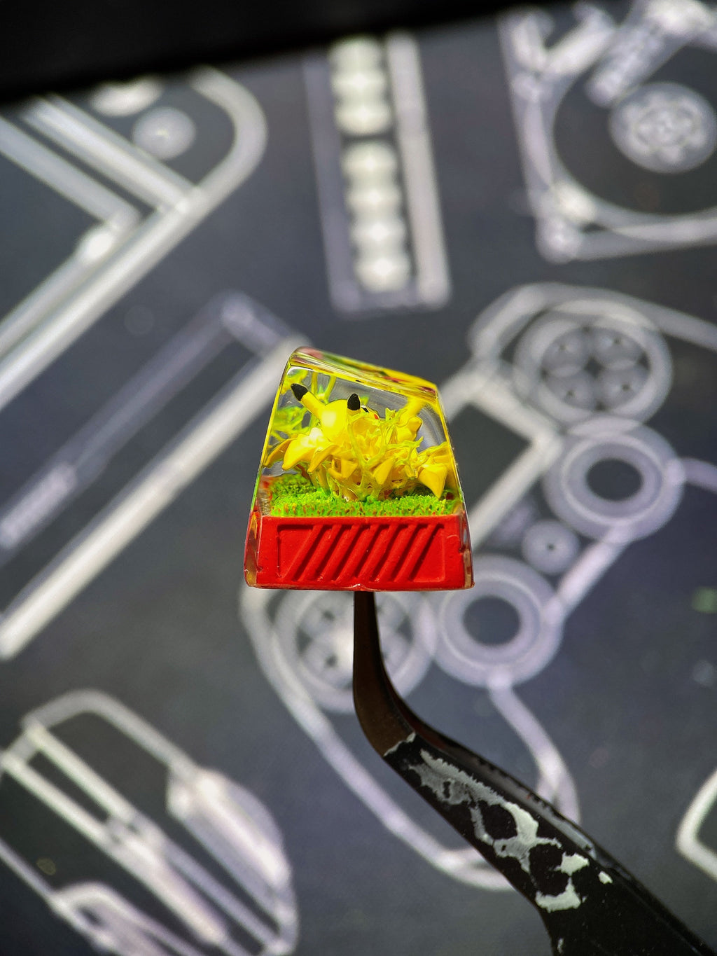 Pik.ac.hu keycap, Custom po.ke.mo.n keycap, Keycap, handmade keycaps, Artisan keycap, Cherry mx keycaps, Valentine gift , Gif