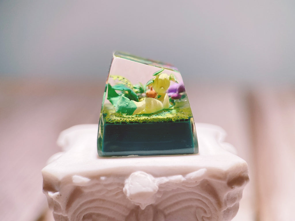 L.ea.fe.on keycap, Custom p.oke..mon keycap, Keycap, Keycaps, Artisan keycap, Cherry mx keycaps, Mechanical Gaming Keyboard,
