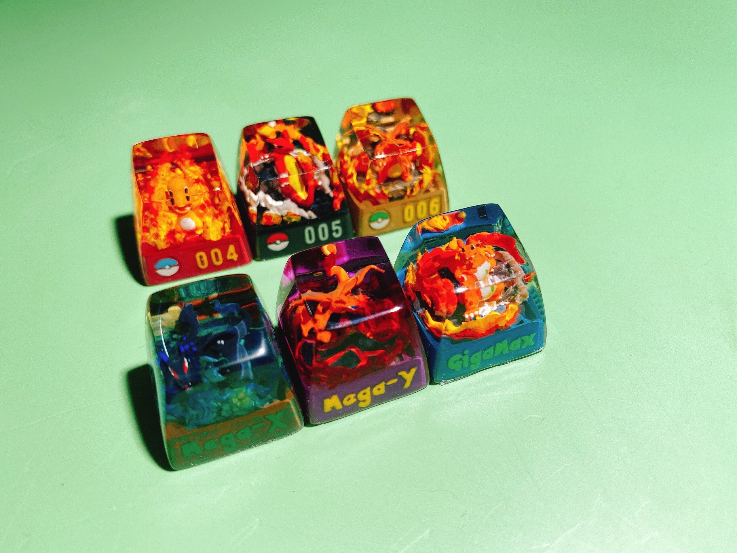 Cha.riza.rd keycap, Custom keycap, handmade keycaps, Artisan keycap, Cherry mx keycaps, Mechanical Gaming, Gift for him, Vale