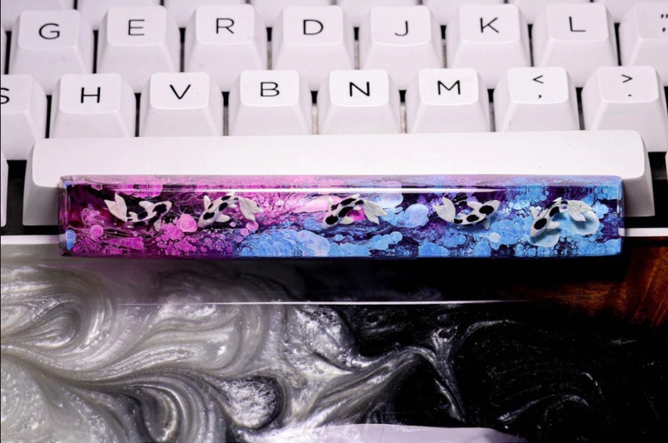Koi keycap, Gift for her,Keyboard decoration,Koi Fish keycap, Custom keycap, Artisan keycap, Cherry mx keycaps, Resin Keycap