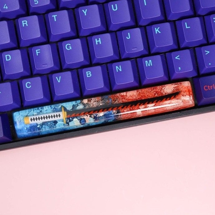 Katana Space Keycap, Cherry Mx Switch Keycap, Japanese Anime, 6U, 6.25U, 6.5U, 7U Keycap, OEM, SA, Customized Art, Artisan Re