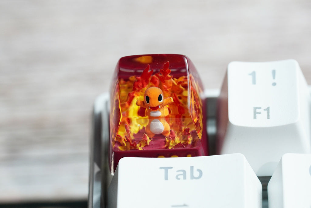 Cha.rm.and.er keycap, Custom po.ke.mo.n keycap, handmade keycaps, Artisan keycap, Cherry mx keycaps, Mechanical Gaming Keyboa