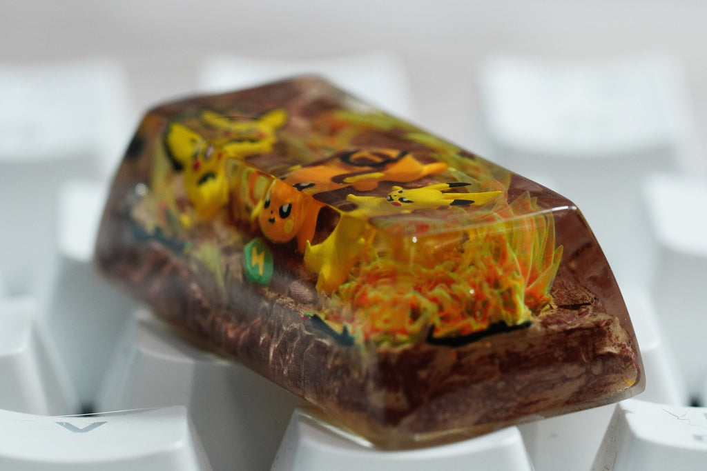 CUSTOMIZE 2U, Pik.a.c.hu 2U keycap, Custom, Ra.ic.hu,P.ic.hu,custom keycap,artisan keycap,p.oke.mo.n spacebar,Gift for him
