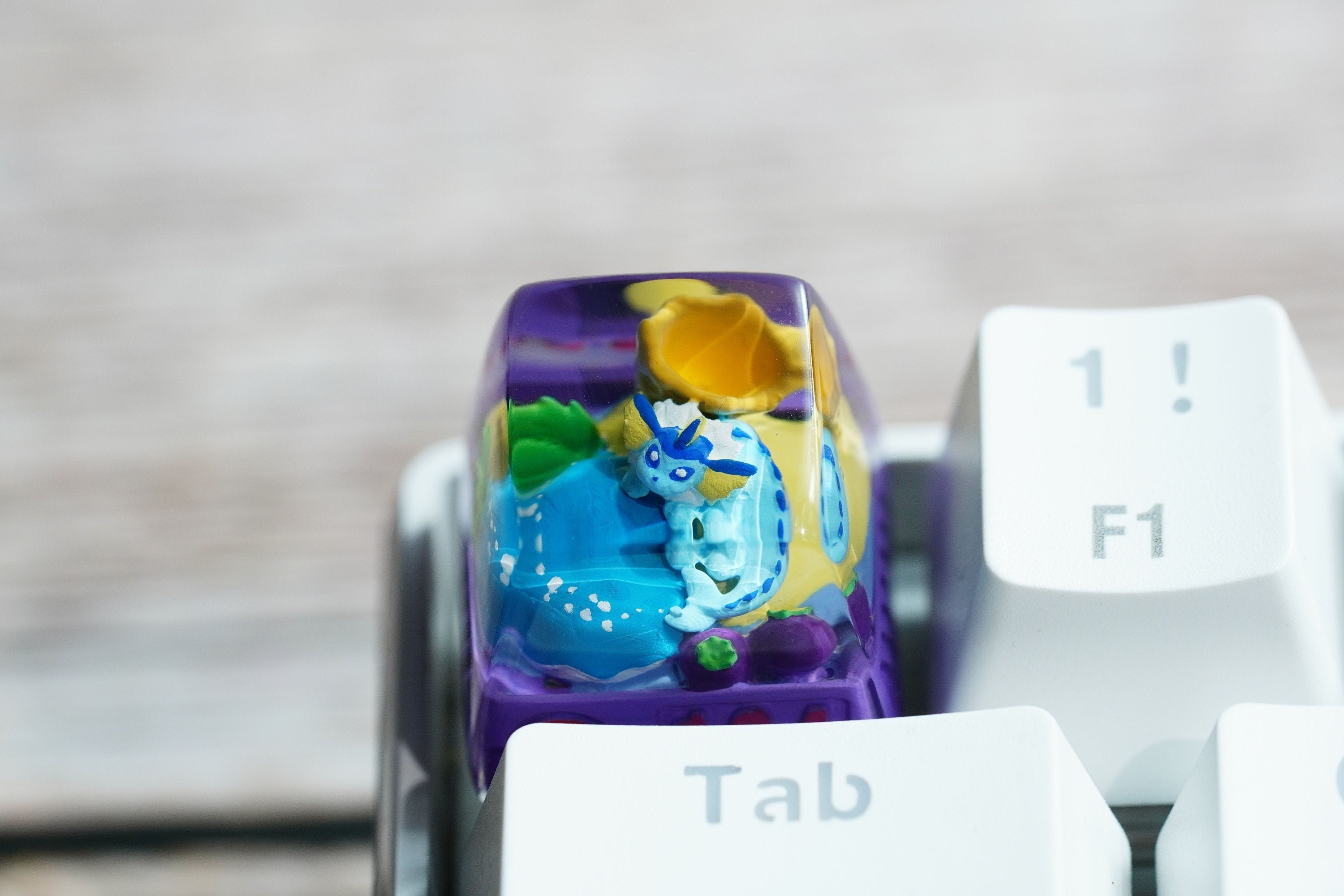 Vap.ore.on keycap, Custom poke.mo.n keycap, handmade keycaps, Artisan keycap, Cherry mx keycaps, Mechanical Gaming Keyboard,