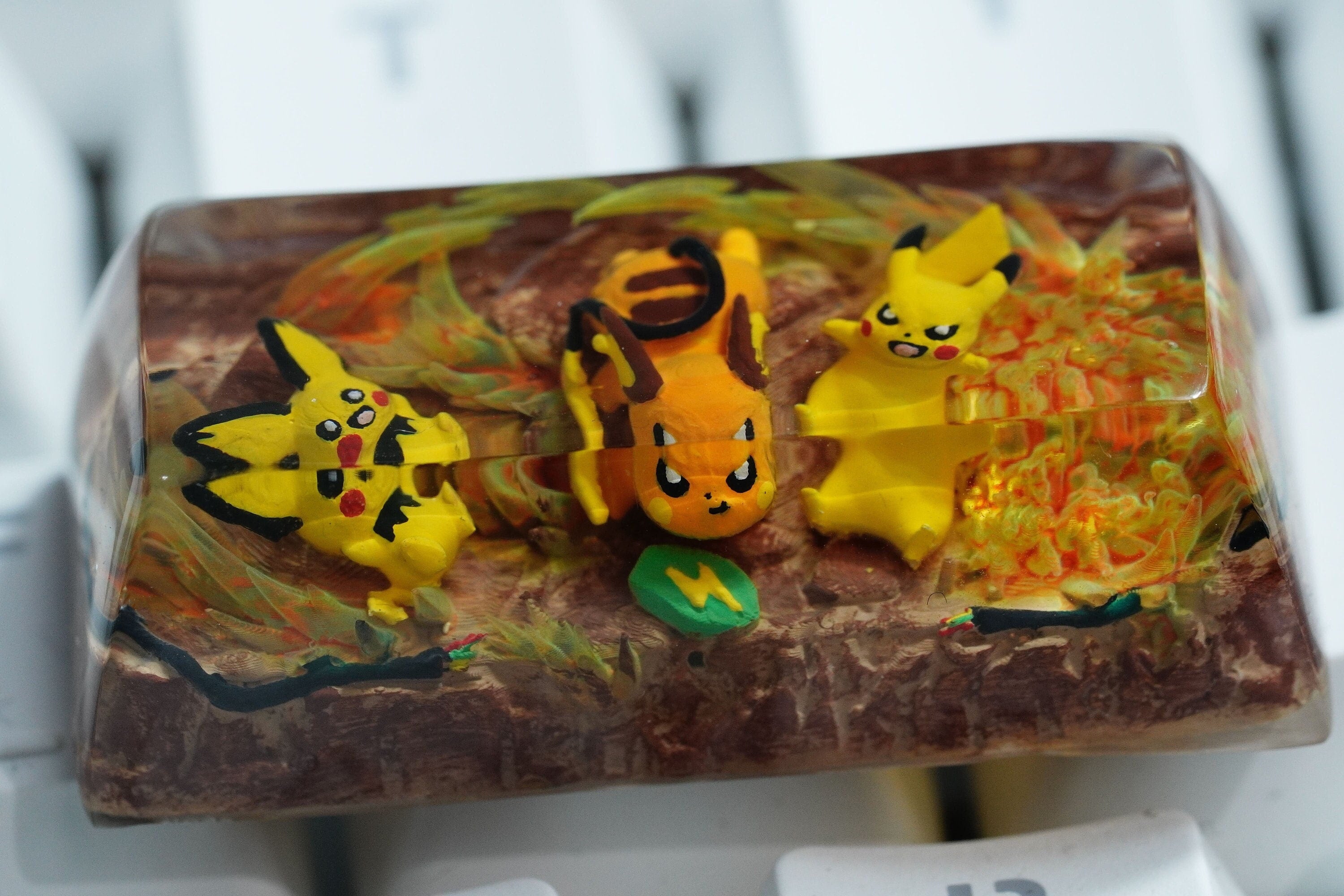 CUSTOMIZE 2U, Pik.a.c.hu 2U keycap, Custom, Ra.ic.hu,P.ic.hu,custom keycap,artisan keycap,p.oke.mo.n spacebar,Gift for him