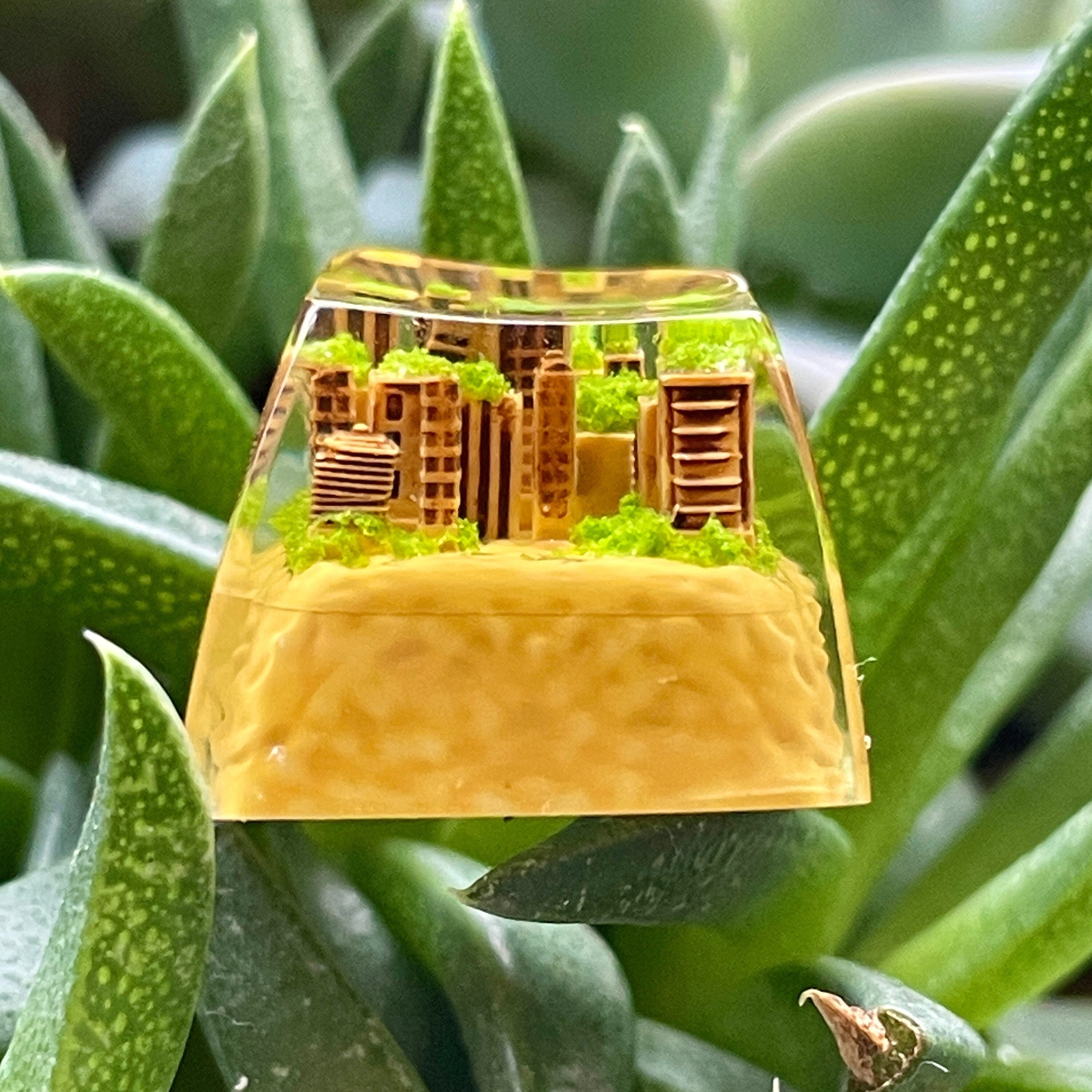Handmade Abandoned City Keycaps,City Theme Resin Keycap,Mechanical Keyboard Keycaps,Epoxy of Resin Key Cap