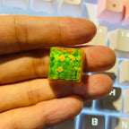 Handmade Plant keycap,Four-leaf clover resin keycap,Flowers keycap