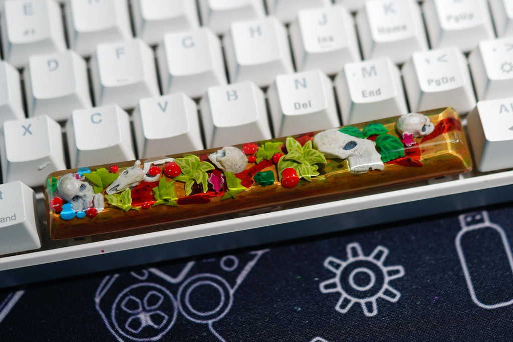 Artisan Keycap White Skull Resin Keycap For Cherry MX Switches Mechanical Keyboard Gift for him by KeyNerd
