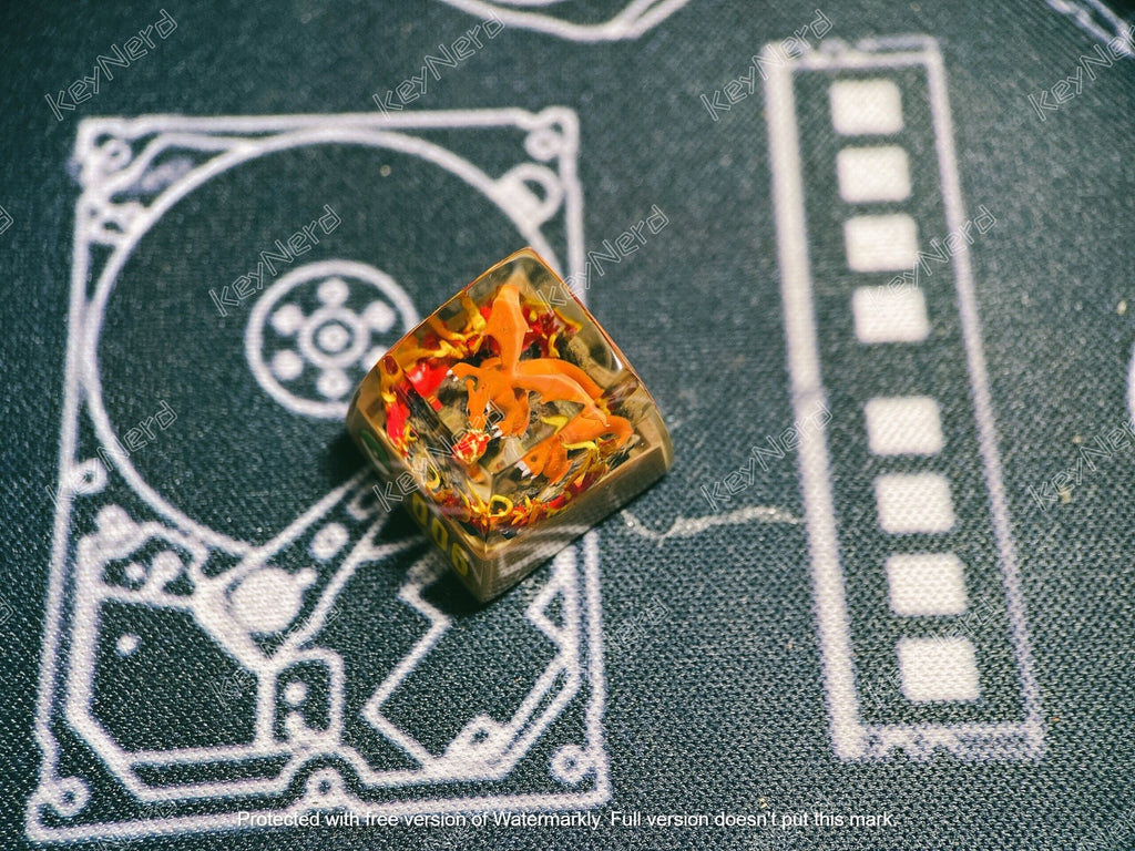 Cha.riza.rd keycap, Custom keycap, handmade keycaps, Artisan keycap, Cherry mx keycaps, Mechanical Gaming, Gift for him, Vale