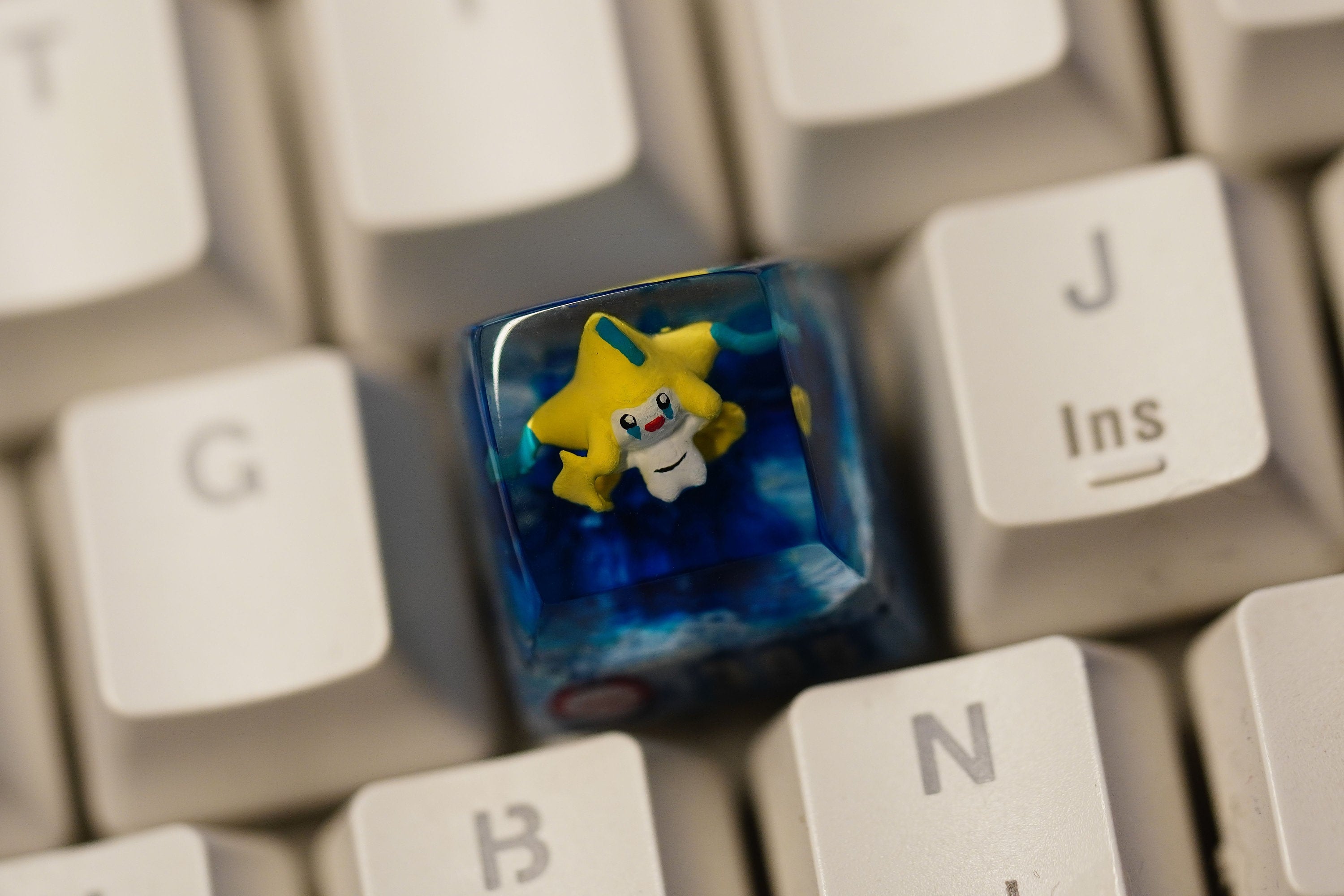 Jir.ac.h.i keycap, Custom po.ke.m.on keycap, handmade keycaps, Artisan keycap, Cherry mx keycaps, Mechanical Gaming Keyboard,