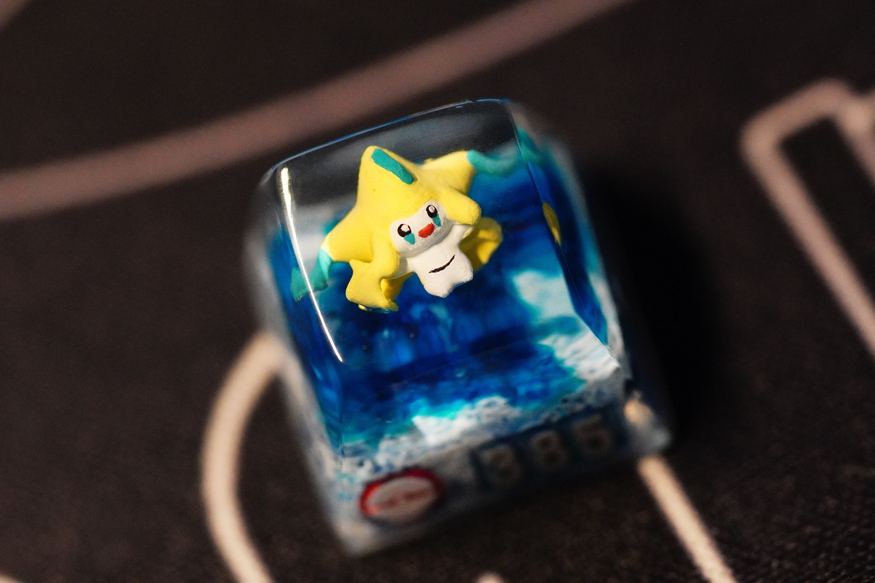 Jir.ac.h.i keycap, Custom po.ke.m.on keycap, handmade keycaps, Artisan keycap, Cherry mx keycaps, Mechanical Gaming Keyboard,