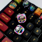 Gift Keyboard,Gift Keycap,keycap for epoxy,custom resin keyboard,mechanical keycap,DOM Profile Keycap,pandas keycaps,handmade