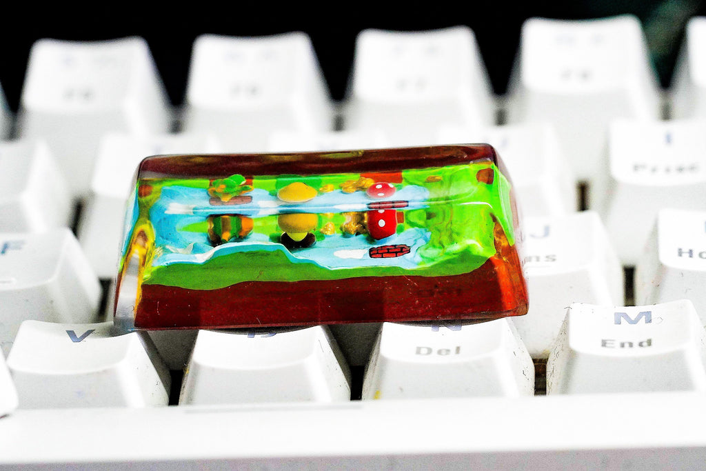 2.25U Super mushroom Spacebar keycap, saving princess keycap SA and Dom profile, party keycaps, ESC Keycap,  Gifts for him, g