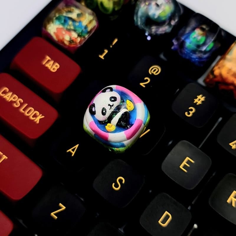 Gift Keyboard,Gift Keycap,keycap for epoxy,custom resin keyboard,mechanical keycap,DOM Profile Keycap,pandas keycaps,handmade