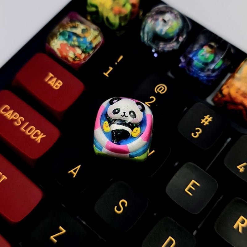 Gift Keyboard,Gift Keycap,keycap for epoxy,custom resin keyboard,mechanical keycap,DOM Profile Keycap,pandas keycaps,handmade