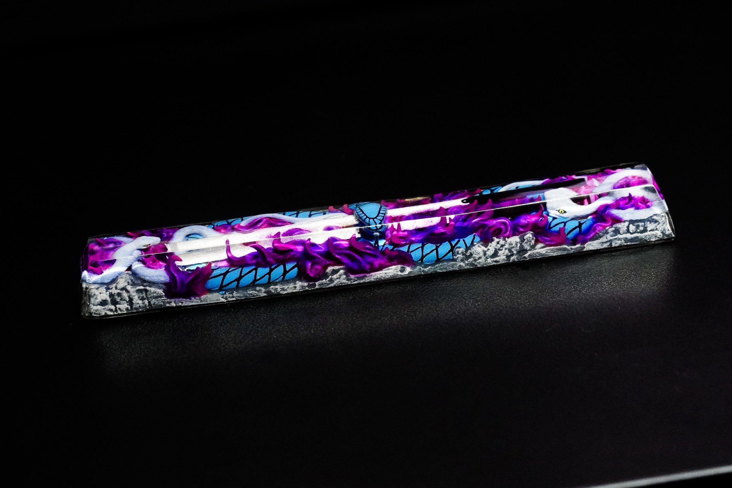 Ninja keycap, artisan spacebar keycap, snake spacebar keycap, 6.25U artisan spacebar, Keycap Set, Handmade Keycap, SA Keycap