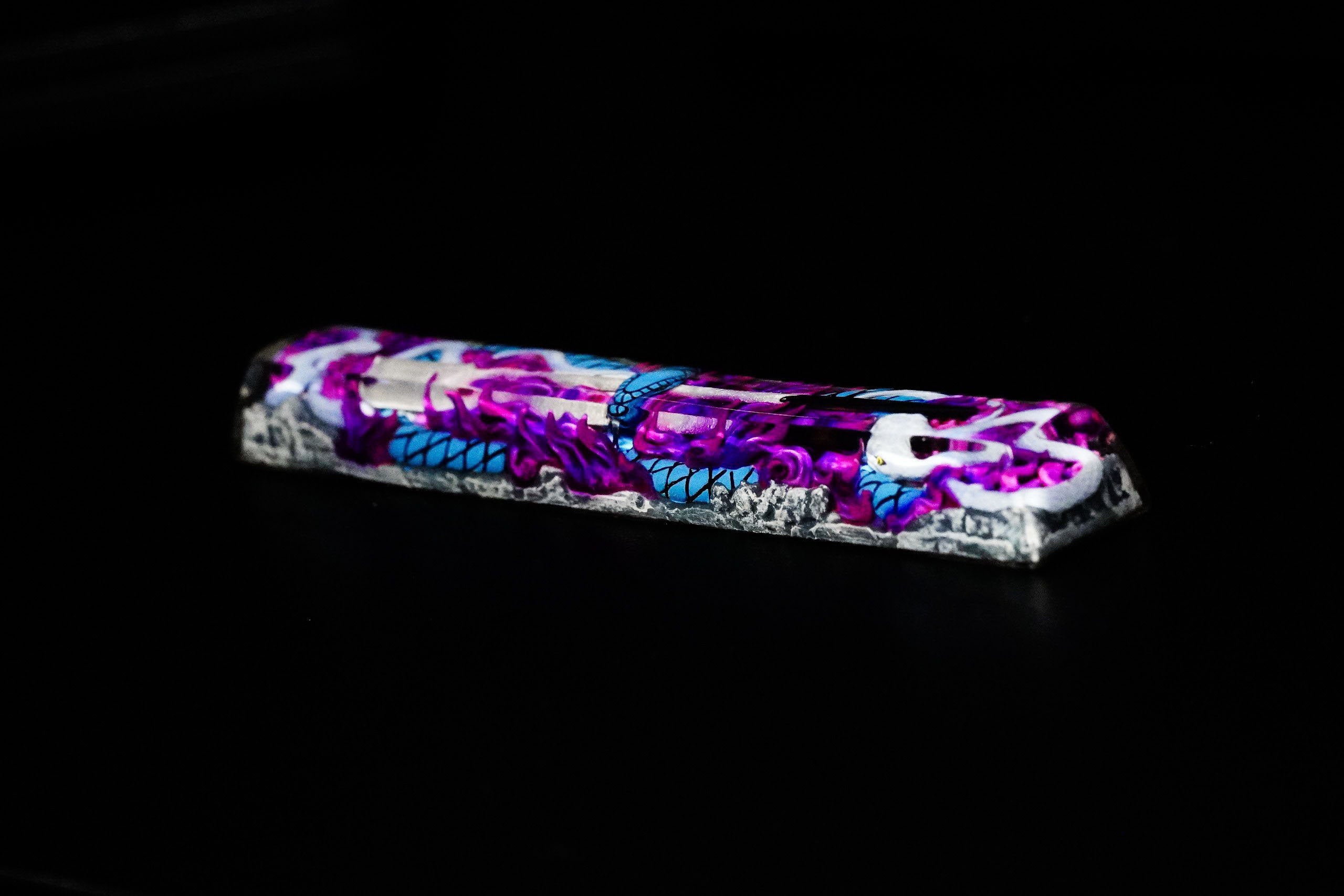 Ninja keycap, artisan spacebar keycap, snake spacebar keycap, 6.25U artisan spacebar, Keycap Set, Handmade Keycap, SA Keycap