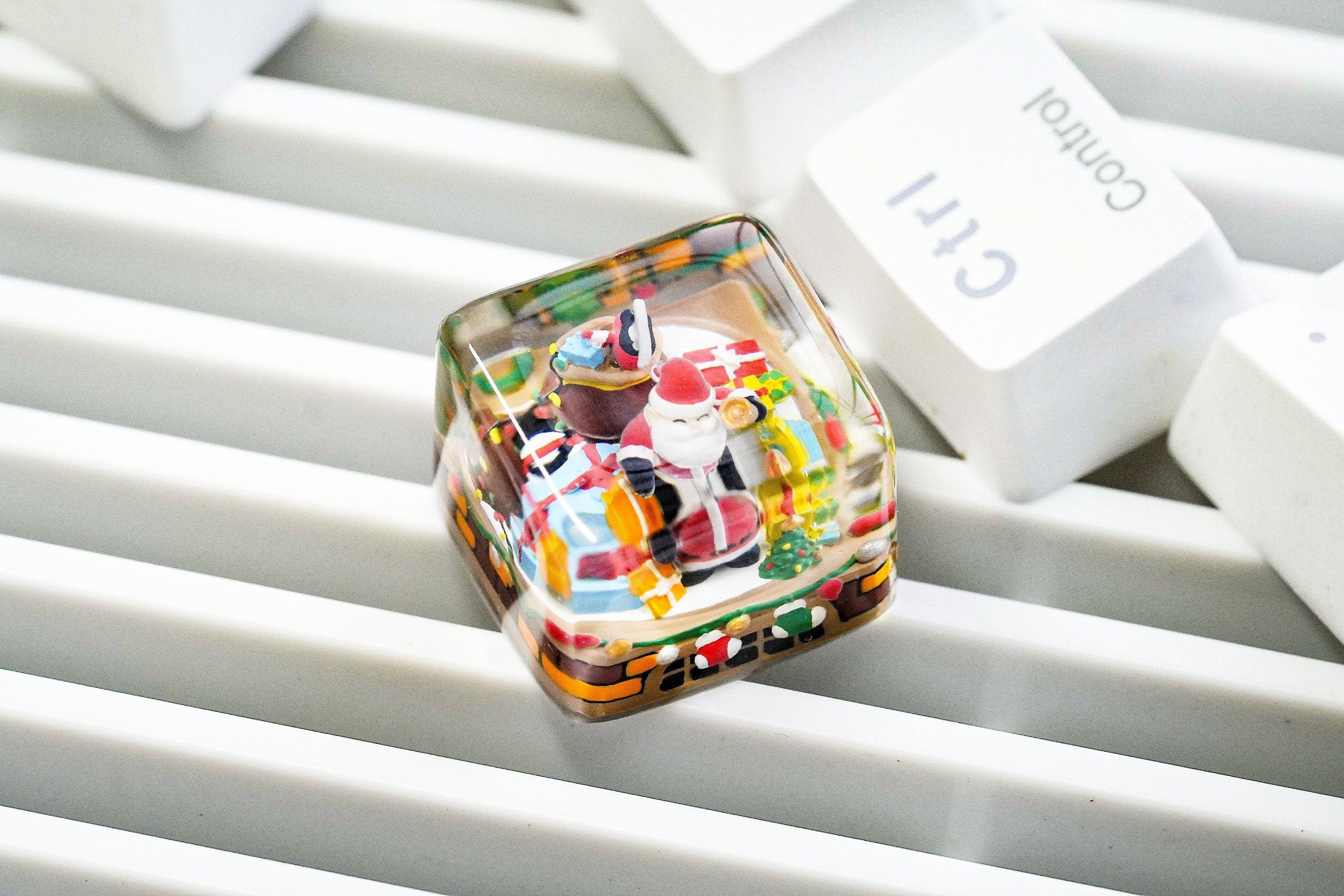 Santa Claus keycap, Christmas tree keycap, Snowman keycap, Christmas gift, Gift for him, Artisan keycap, Xmas Keycap, Noel ke