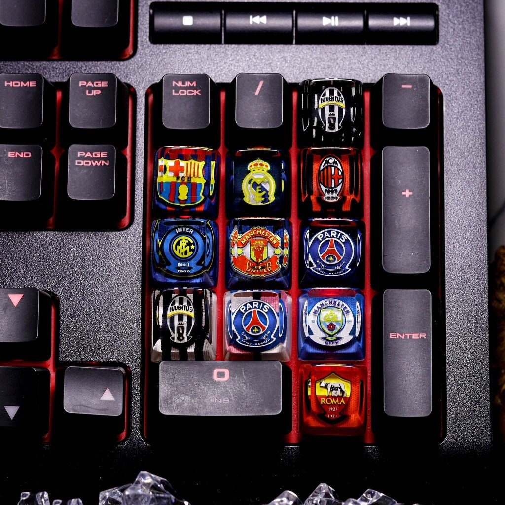 Cherry mx keycap, Logo Keycaps SA, Manchester United keycap, MU keycap, Elevate Your Keyboard with Artistry and Style