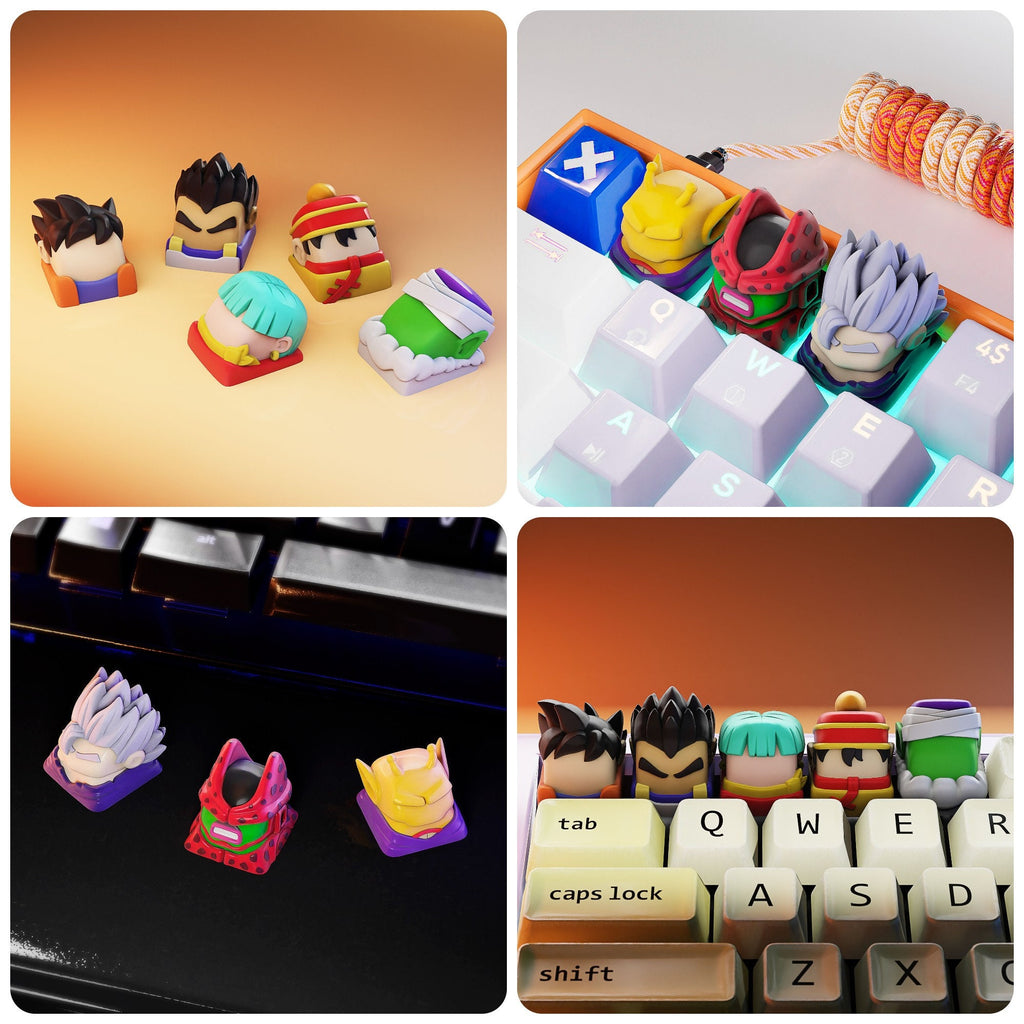 Handmade Dr.ag.on 7 Stars Keycaps, Keycap Anime, Anime Keycap, Anime Keycap for Mechanical Keycap, Gifts