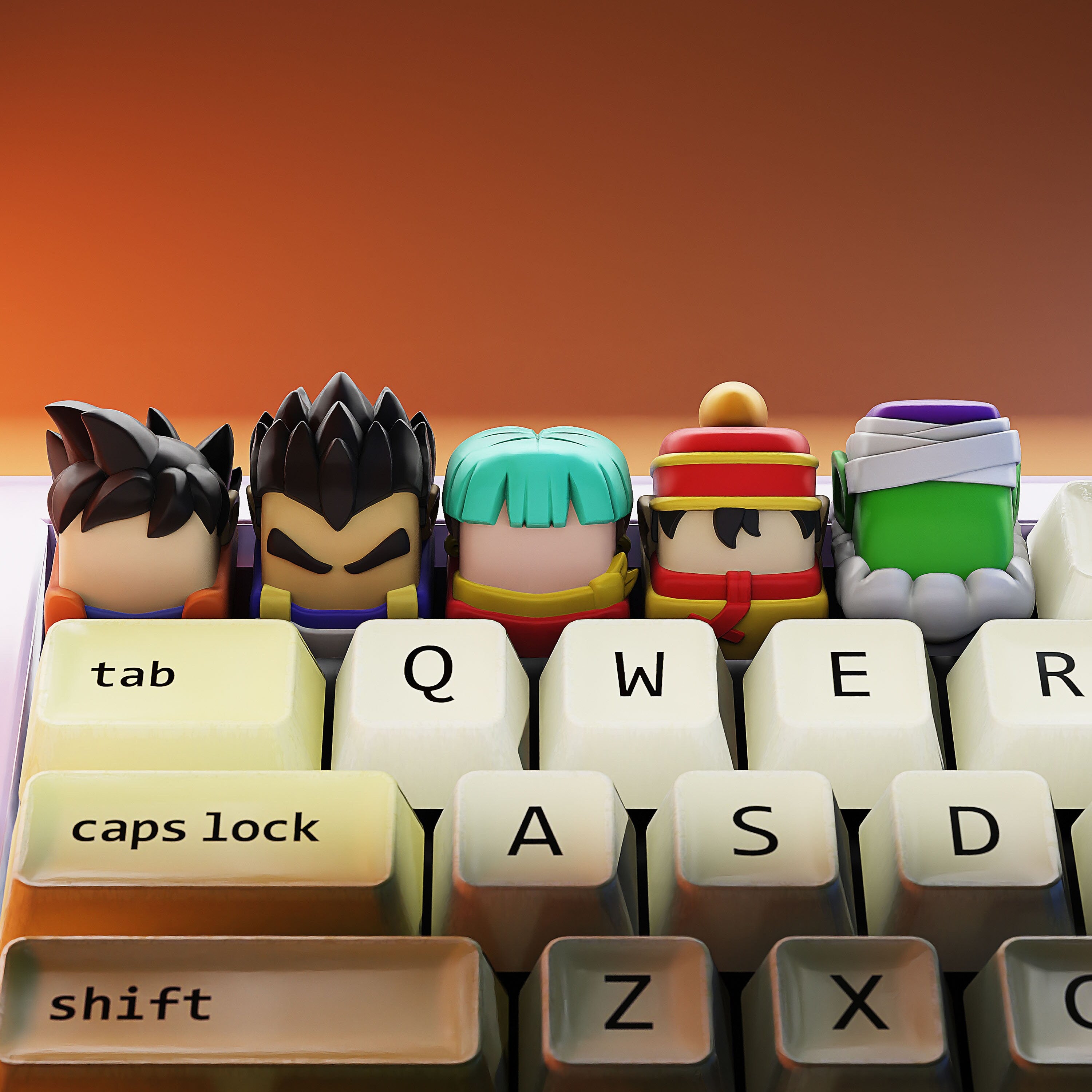 Handmade Dr.ag.on 7 Stars Keycaps, Keycap Anime, Anime Keycap, Anime Keycap for Mechanical Keycap, Gifts