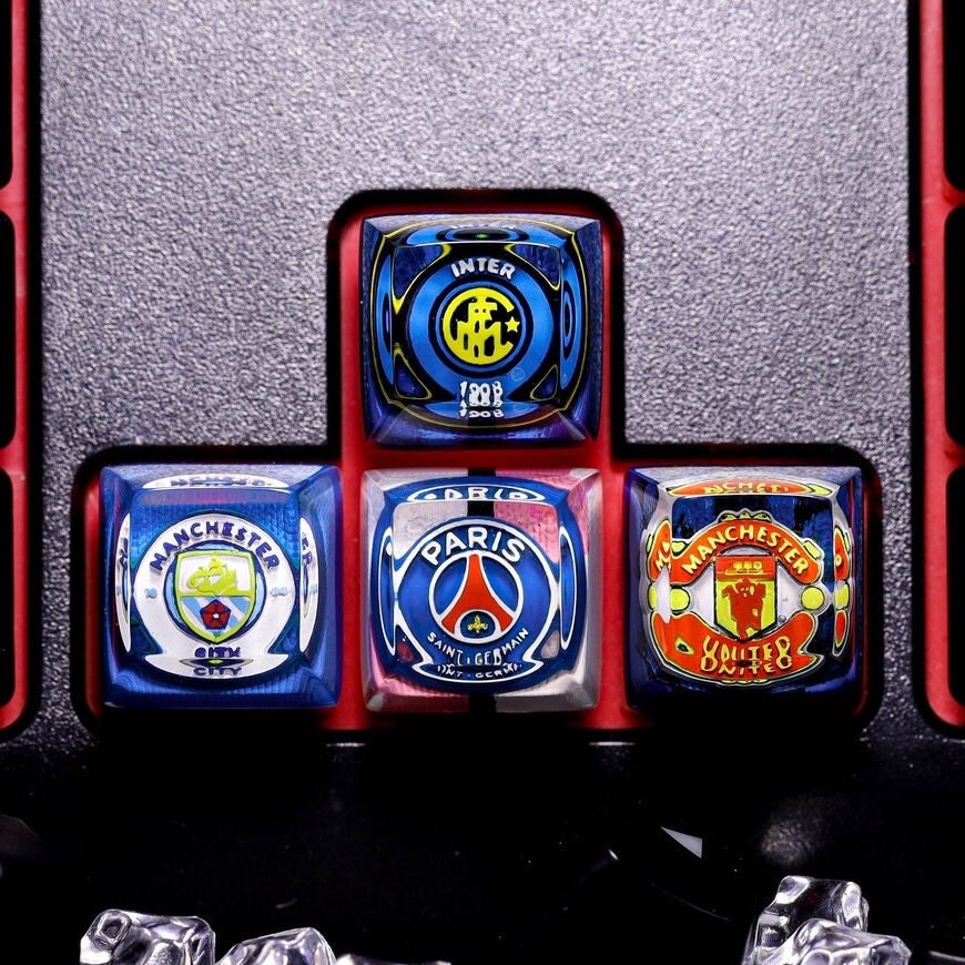 Cherry mx keycap, Logo Keycaps SA, Manchester United keycap, MU keycap, Elevate Your Keyboard with Artistry and Style