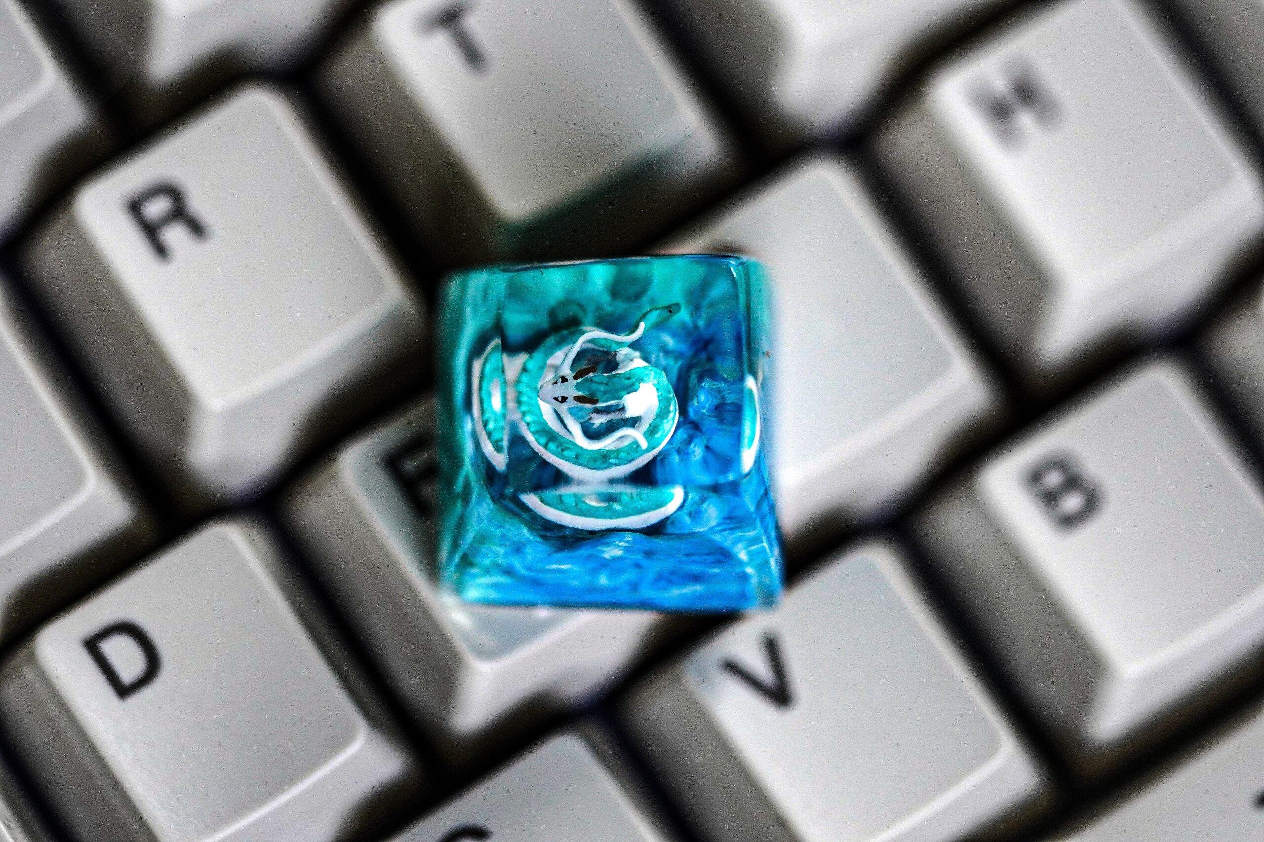 Haku Dragon SA Keycaps, DRAGON resin, EPOXY Resin Molds, Cherry mx Keycaps,Cute Handmade Gaming Running Up to Hill Qawaii Coo
