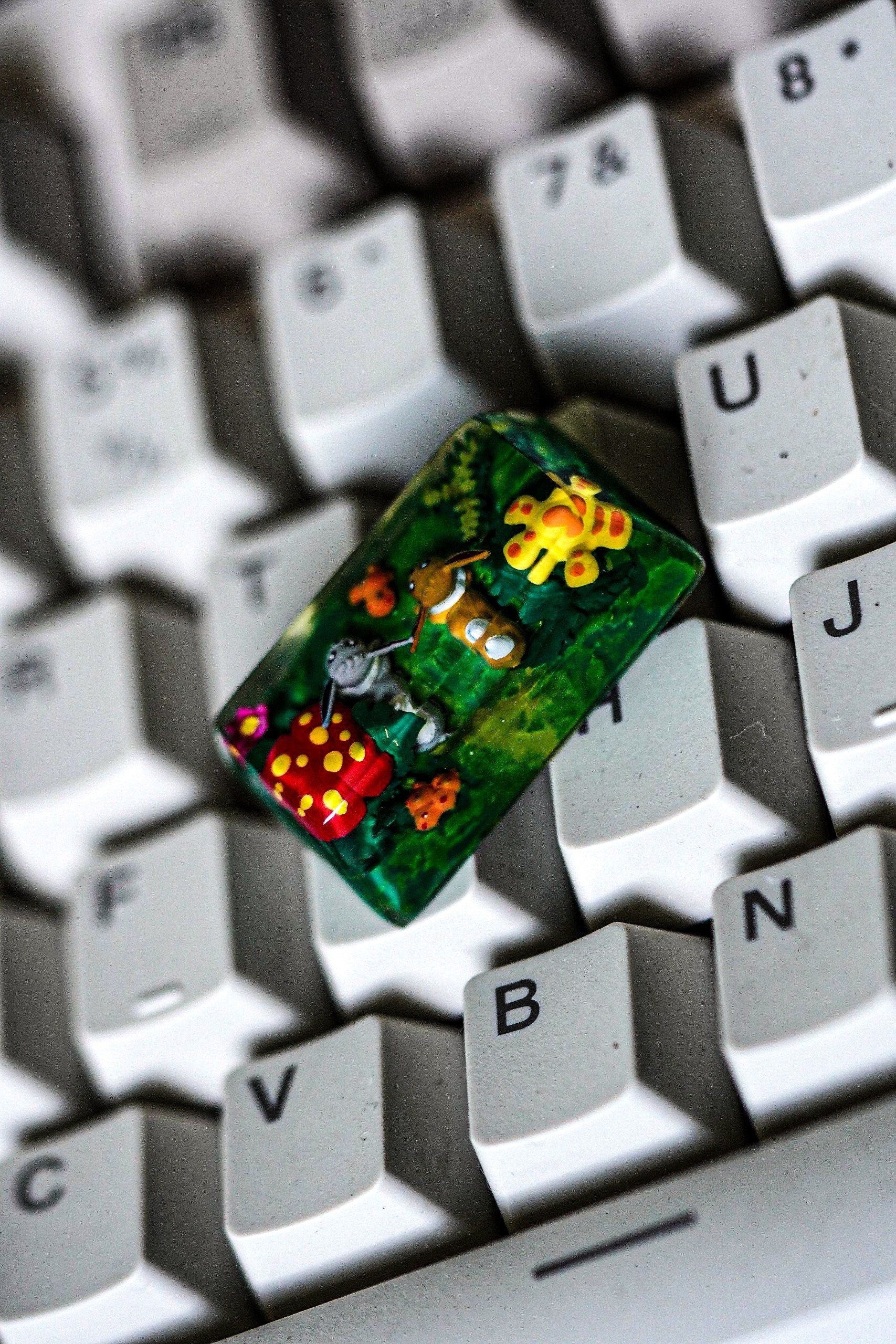 Pok.e.m.on keycaps, keycap 1.75U , Capslock keycaps,E.ev.ee shiny keycaps, artisan keycaps, pok.em.on capslock keycap, keycap