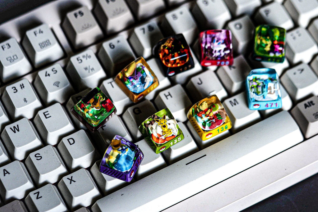 Ee.ve.e keycap, Custom pok.e.mon keycap, handmade keycaps, Artisan keycap, Cherry mx keycaps, Mechanical Gaming Keyboard, Gif