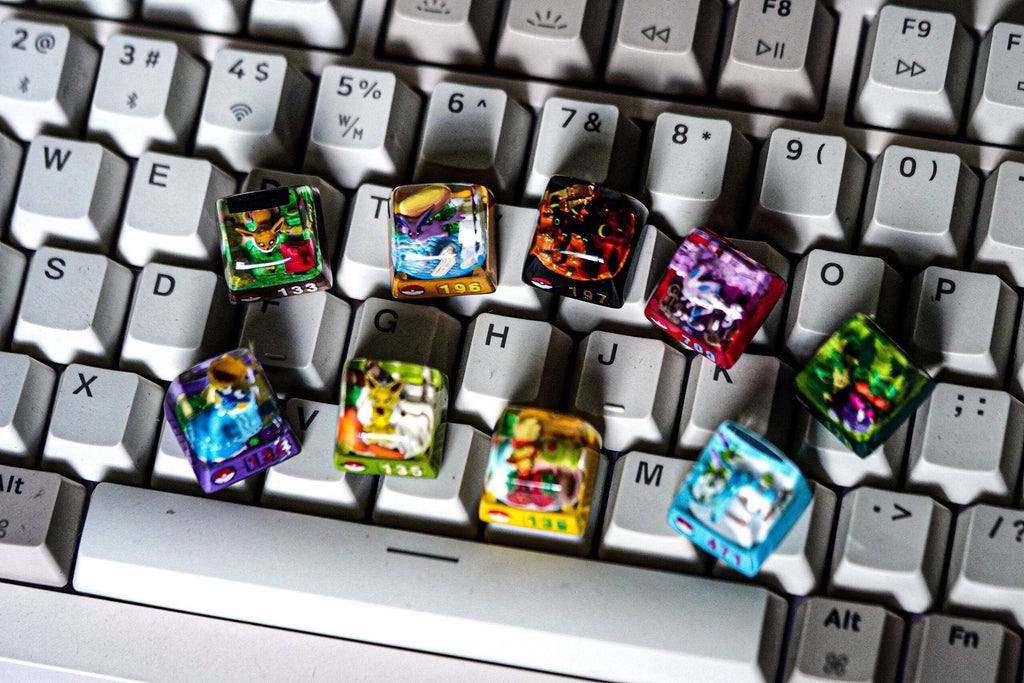 Ee.ve.e keycap, Custom pok.e.mon keycap, handmade keycaps, Artisan keycap, Cherry mx keycaps, Mechanical Gaming Keyboard, Gif