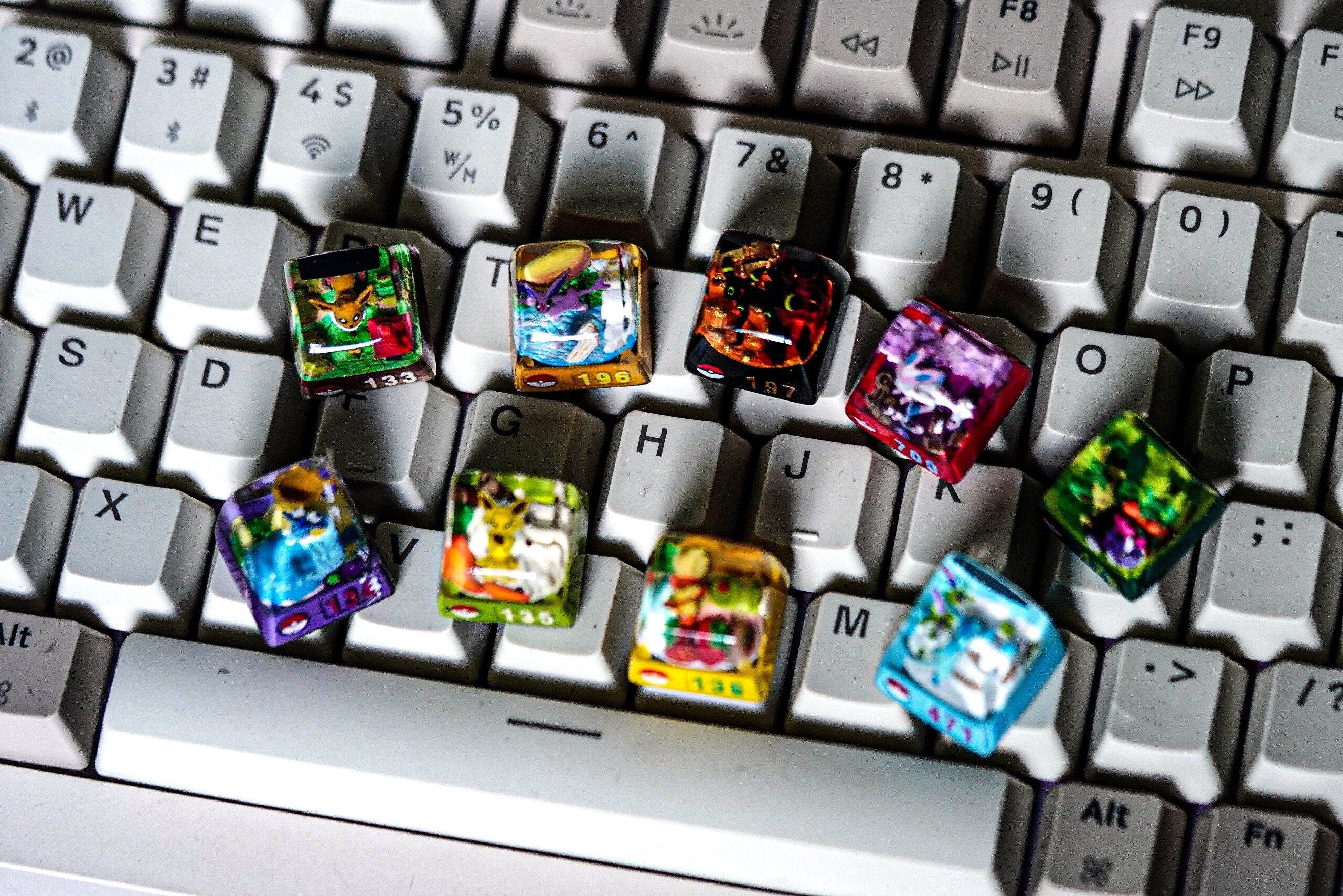 Ee.ve.e keycap, Custom pok.e.mon keycap, handmade keycaps, Artisan keycap, Cherry mx keycaps, Mechanical Gaming Keyboard, Gif
