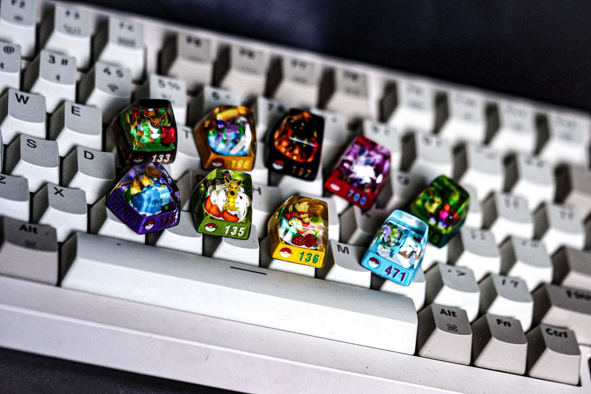 Ee.ve.e keycap, Custom pok.e.mon keycap, handmade keycaps, Artisan keycap, Cherry mx keycaps, Mechanical Gaming Keyboard, Gif