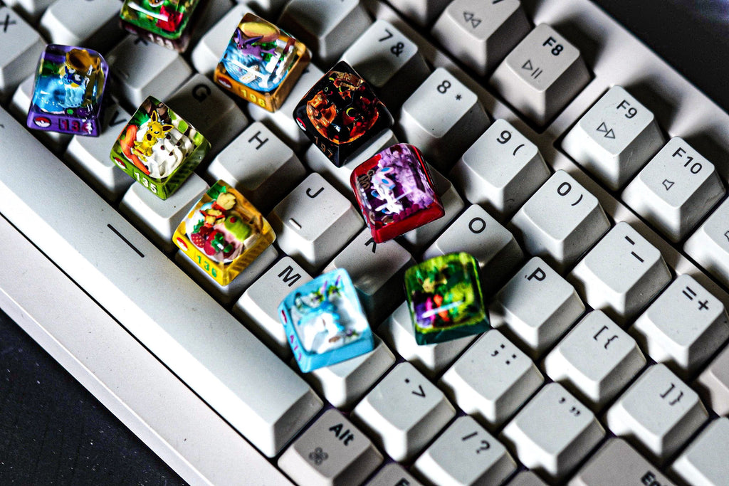Ee.ve.e keycap, Custom pok.e.mon keycap, handmade keycaps, Artisan keycap, Cherry mx keycaps, Mechanical Gaming Keyboard, Gif