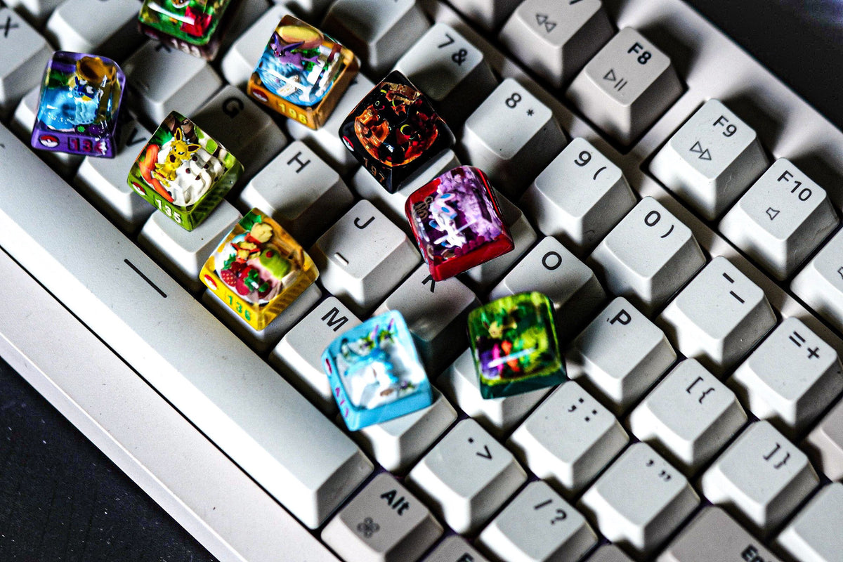 Ee.ve.e keycap, Custom pok.e.mon keycap, handmade keycaps, Artisan keycap, Cherry mx keycaps, Mechanical Gaming Keyboard, Gif